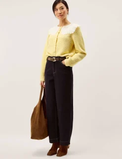 Collared Lace Detail Cardigan