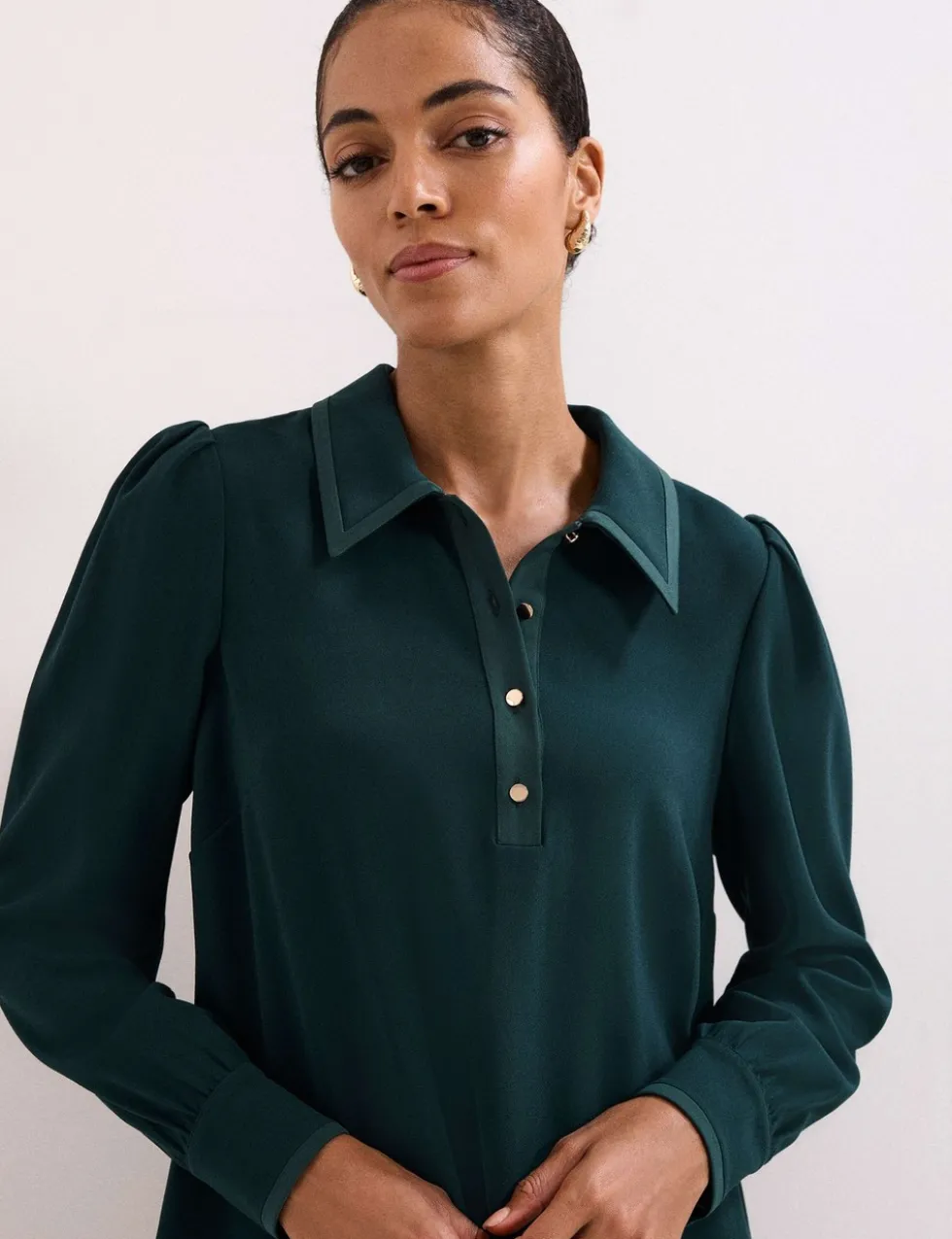 Collared Mini Swing Dress