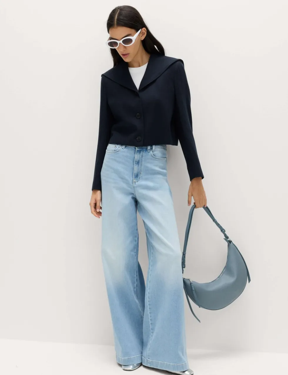 Collared Short Sailor Jacket with Linen
