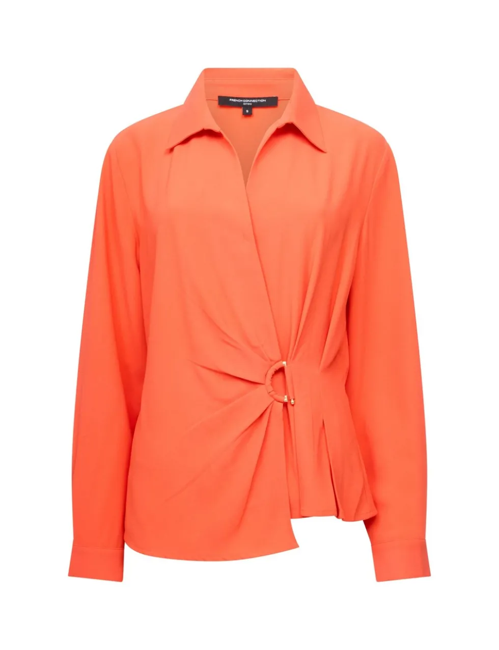 Collared Waisted Wrap Detail Blouse