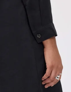 Collared Zip Up Mini Shirt Dress