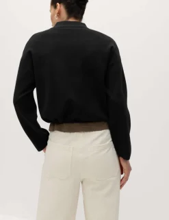 Collared Zip Up Relaxed Knitted Jacket