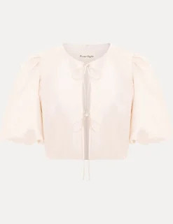Collarless Cropped Jacket