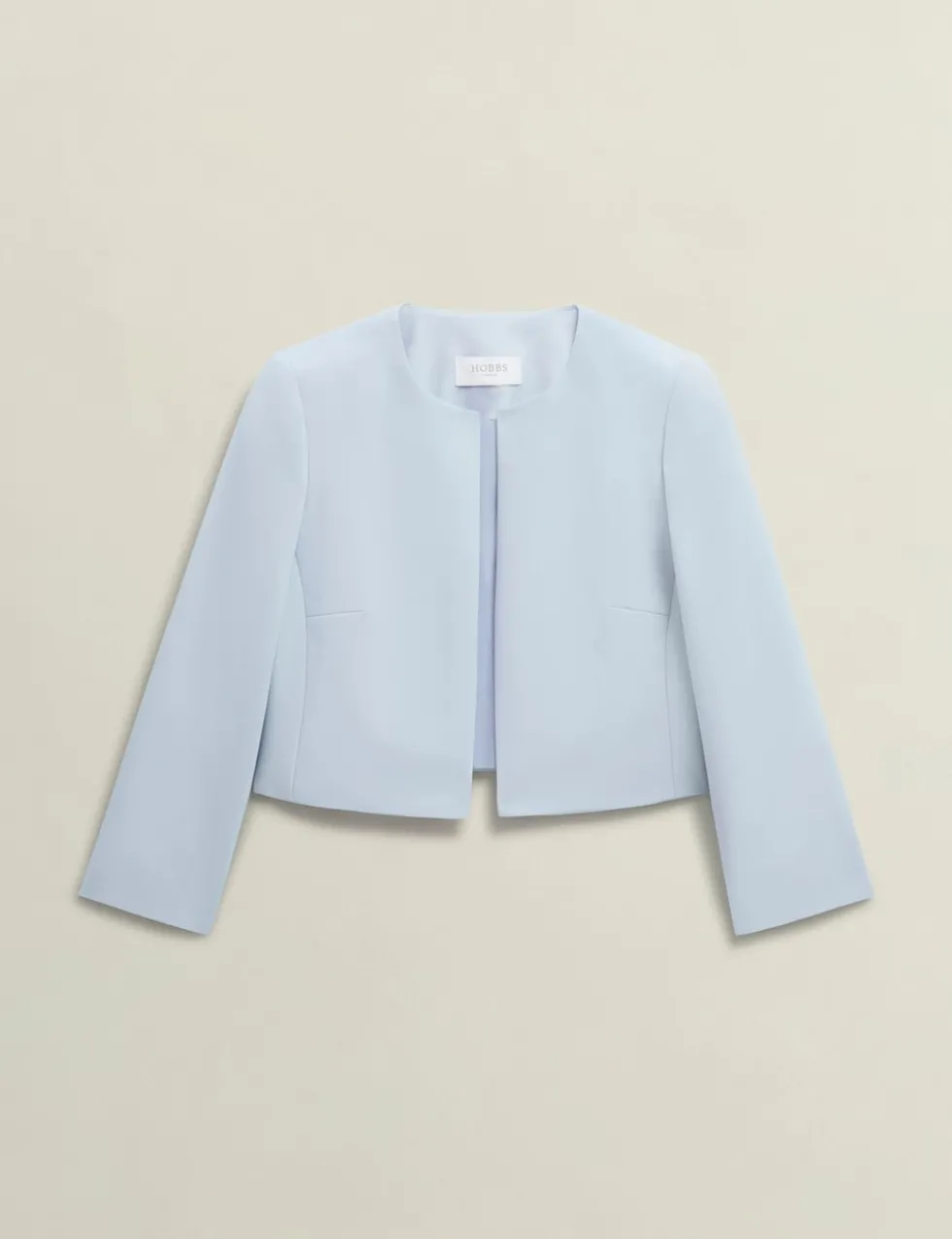 Collarless Cropped Jacket
