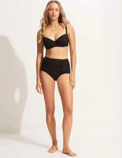 Collective Ruched High Waisted Bikini Bottoms
