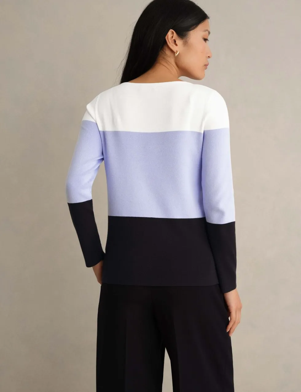 Colour Block Crew Neck Jumper