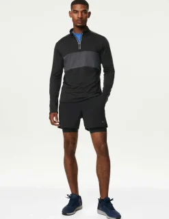 Colour Block Half Zip Top