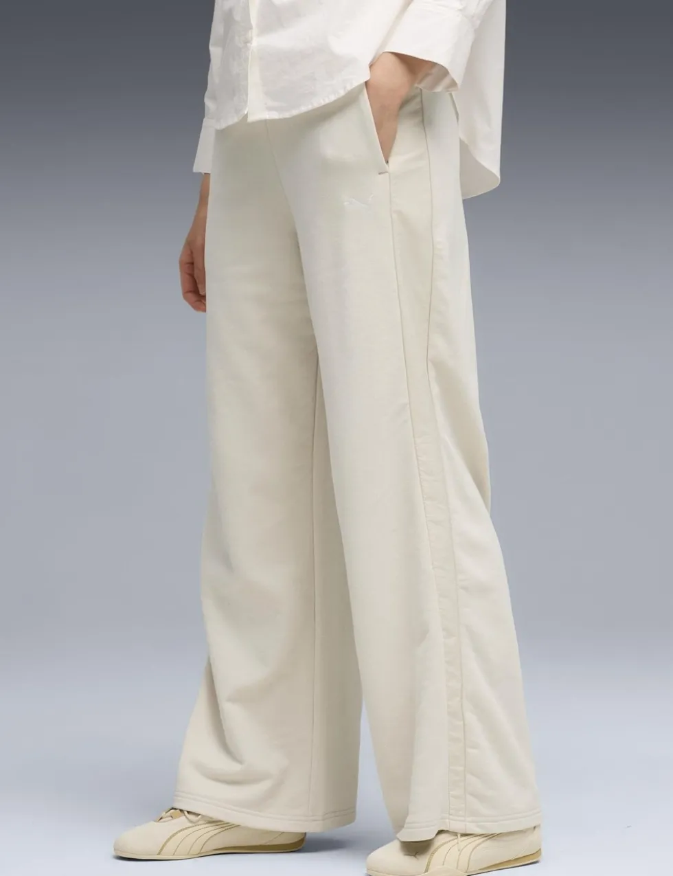 Comfort Cotton Blend Wide Leg Joggers