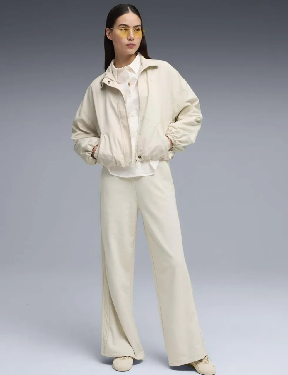 Comfort Cotton Blend Wide Leg Joggers