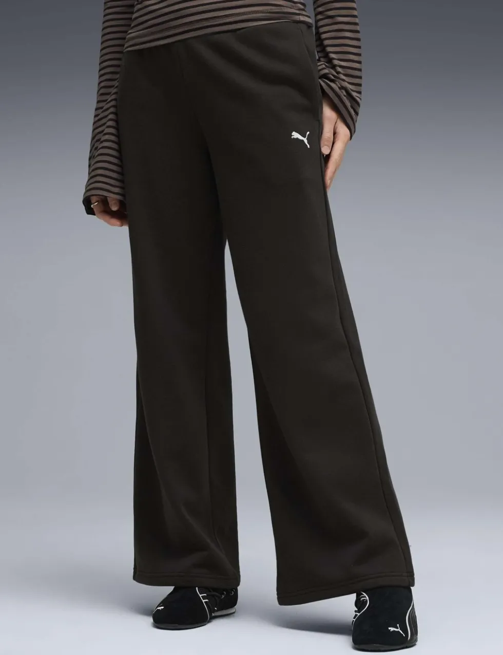 Comfort Cotton Blend Wide Leg Joggers