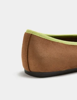 Contrast Trim Flat Ballet Pumps