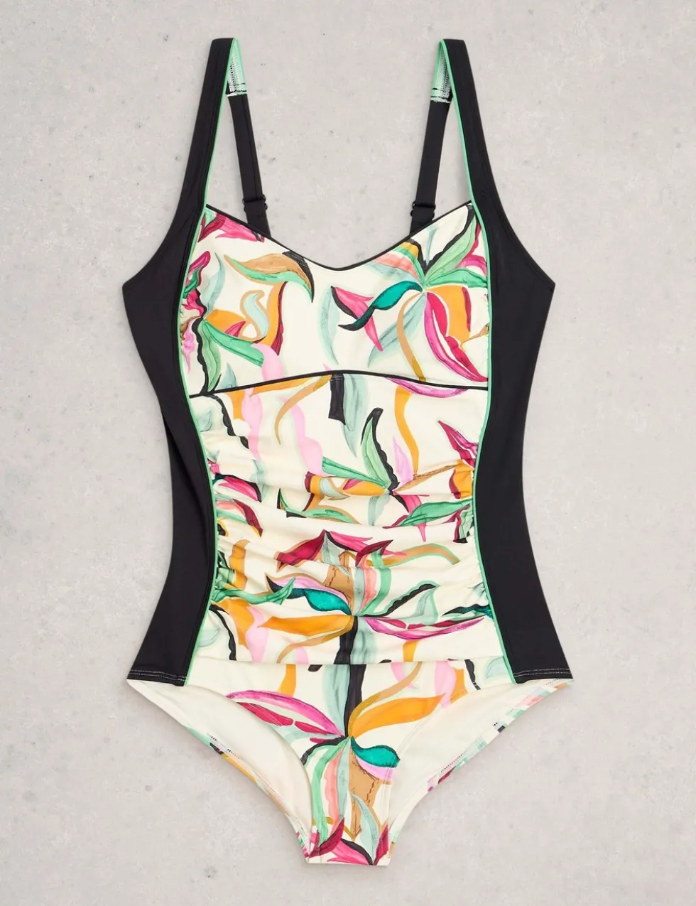 Control Printed Padded Square Neck Swimsuit