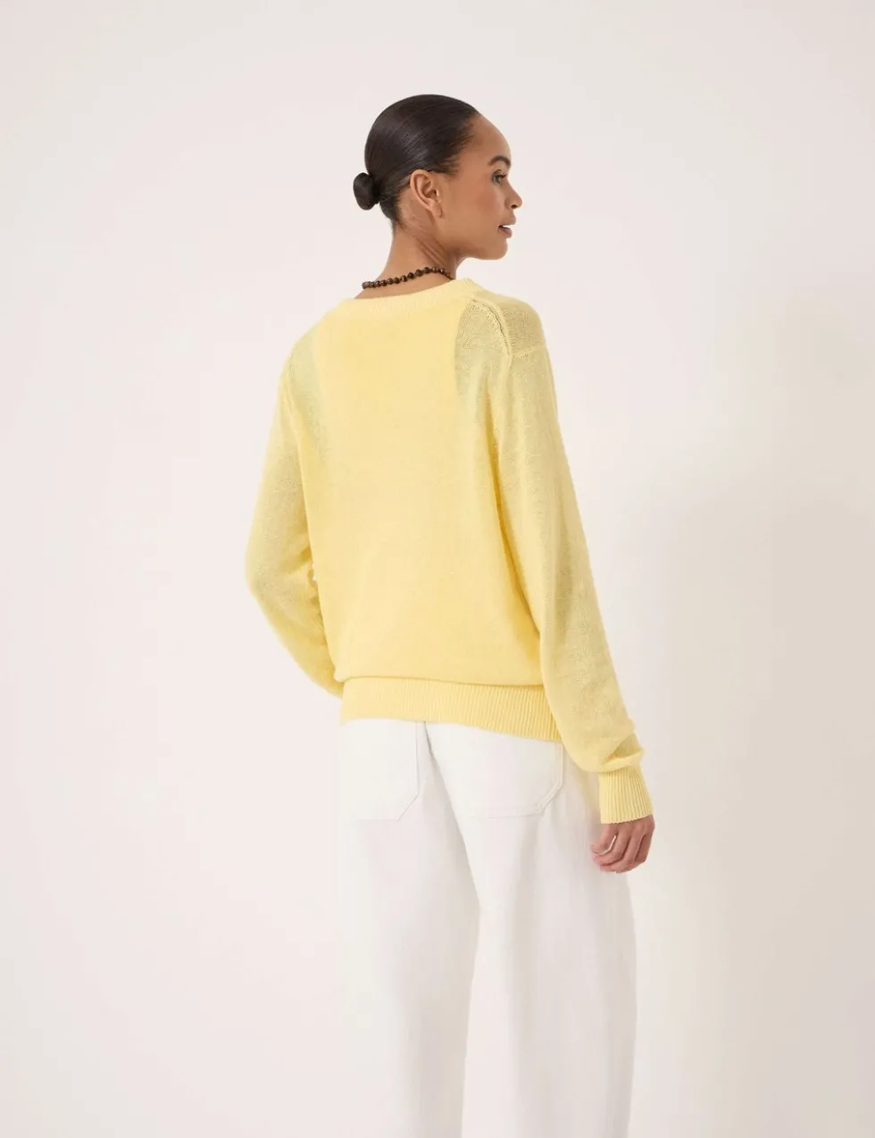 Coralie Linen and Cotton V-Neck Jumper