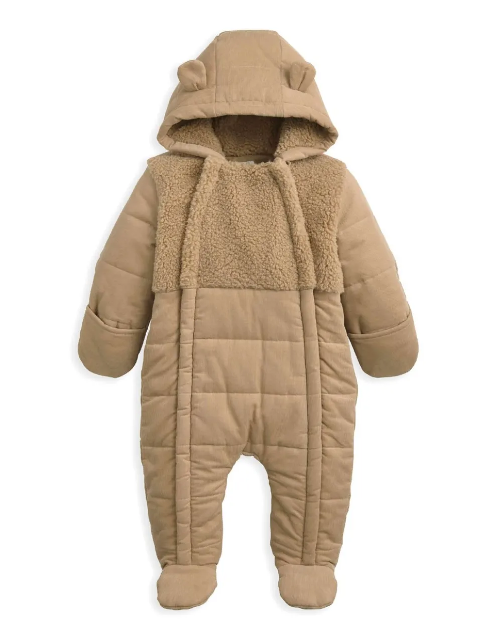 Cord and Borg Quilted Pramsuit (0-12 Mths)
