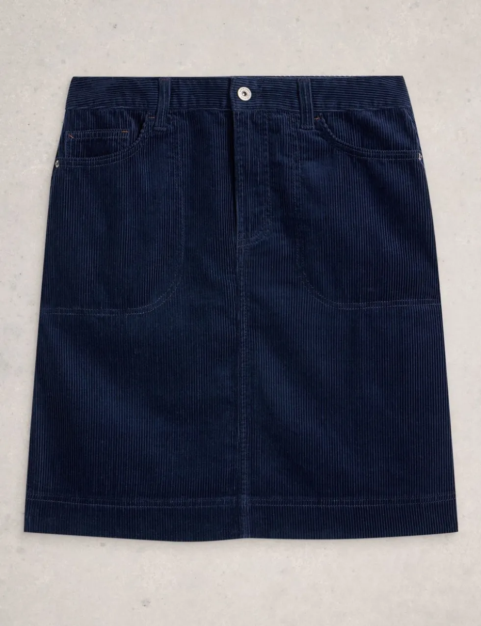 Cord Knee Length A-Line Skirt