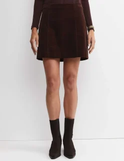 Cord Mini A-Line Skirt