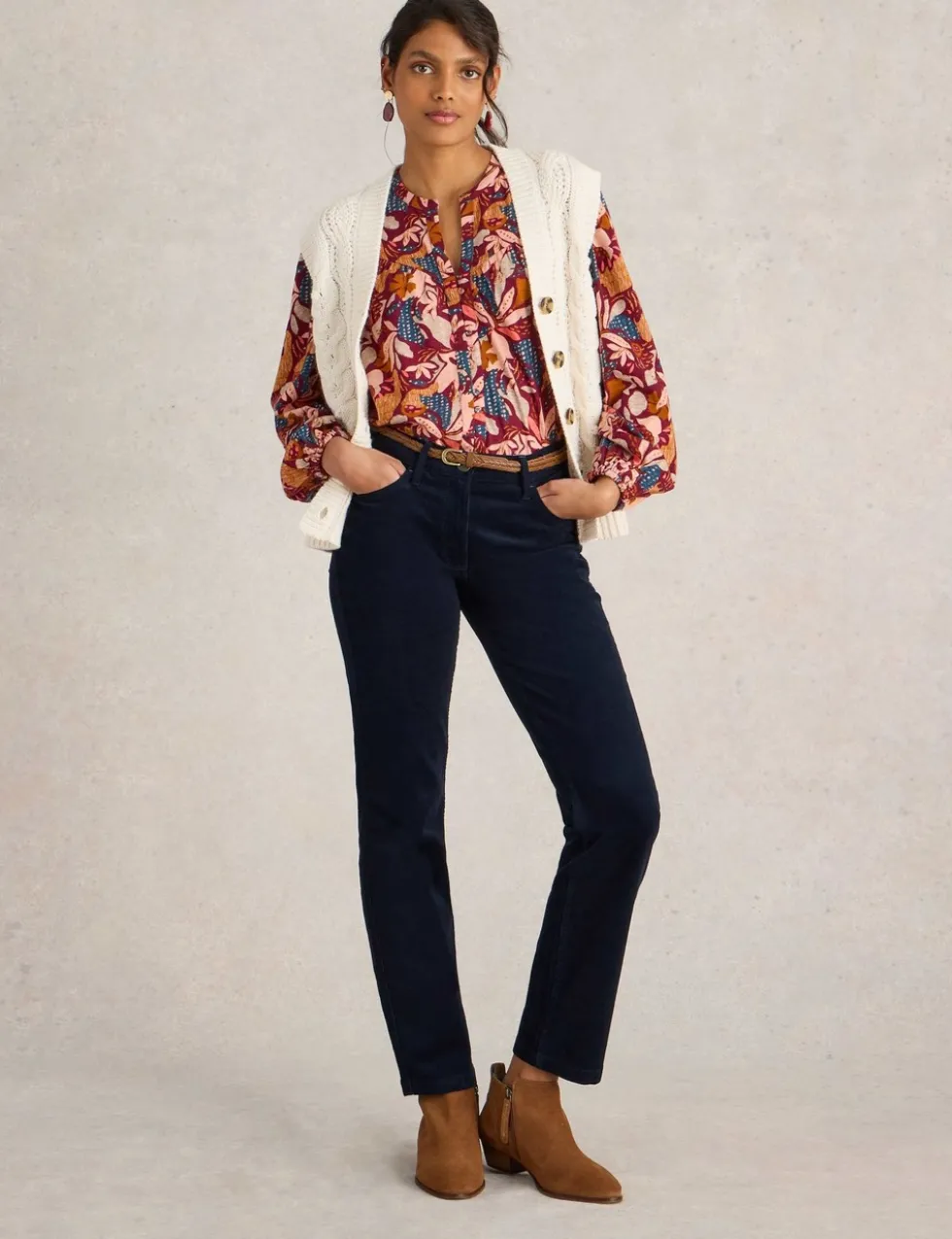 Cord Straight Leg Trousers
