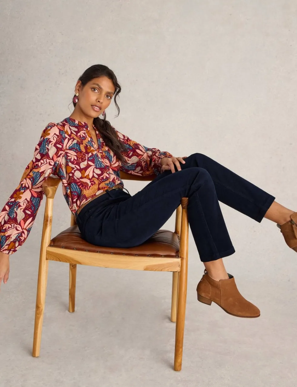 Cord Straight Leg Trousers