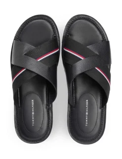Core Leather Slip On Sandals