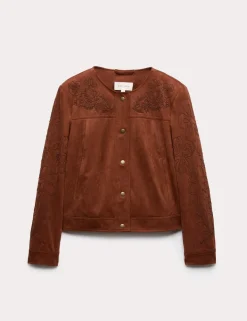 Cornelli Embroidered Suedette Jacket