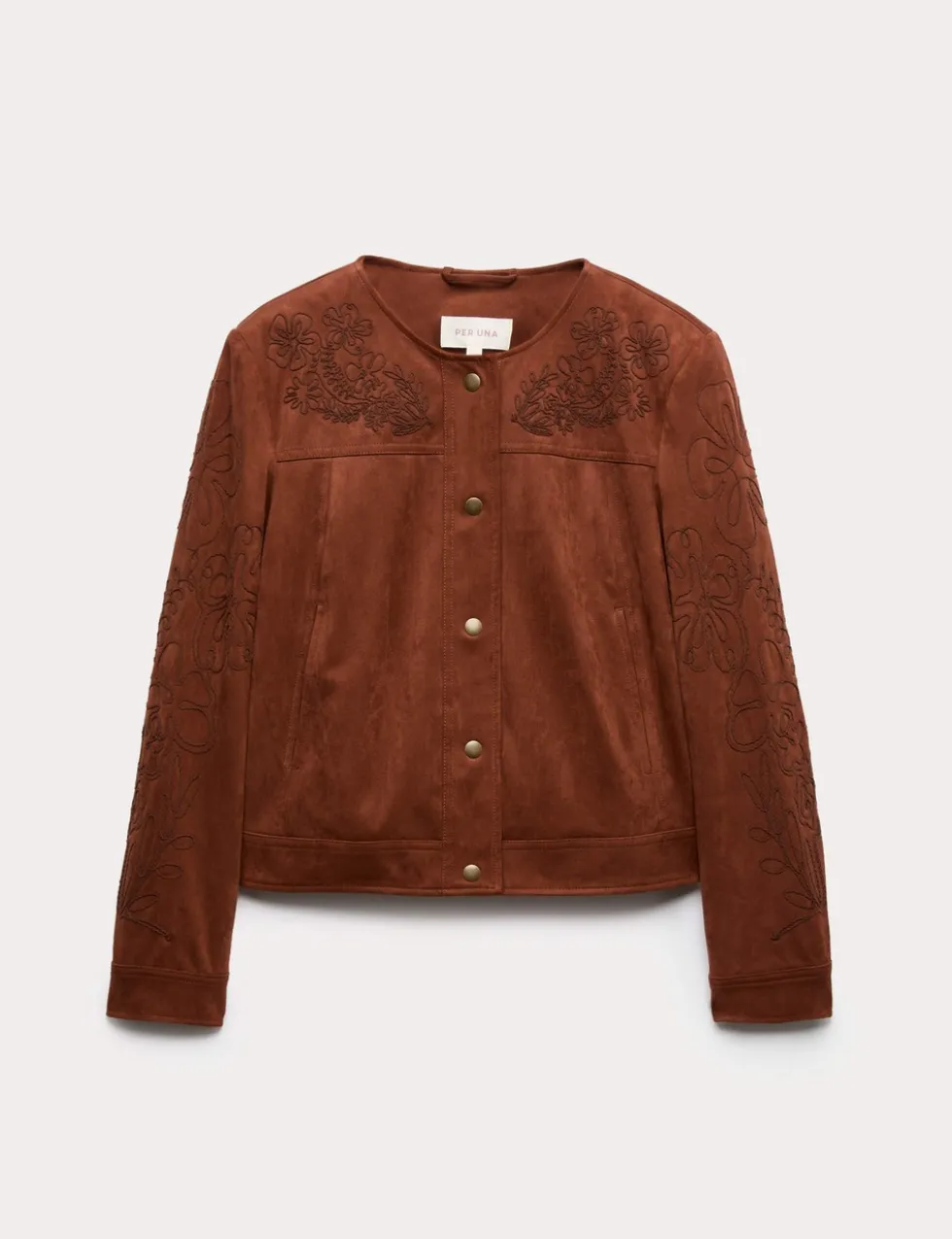 Cornelli Embroidered Suedette Jacket