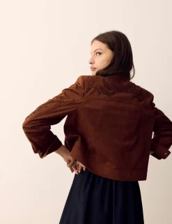 Cornelli Embroidered Suedette Jacket