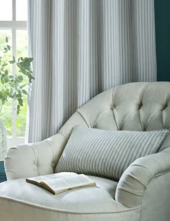 Cornish Chenille Striped Eyelet Curtains