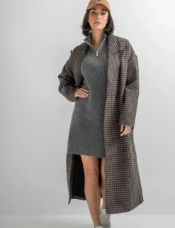 Cosy Ribbed Half-Zip Mini Knitted Dress