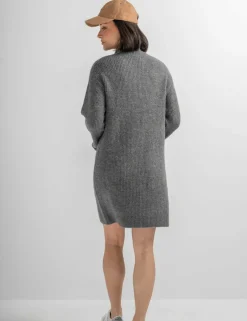Cosy Ribbed Half-Zip Mini Knitted Dress
