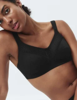 Cotton Blend & Lace Non Wired Total Support Bra B-H