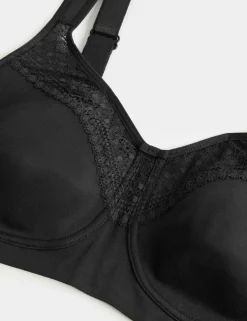 Cotton Blend & Lace Non Wired Total Support Bra B-H
