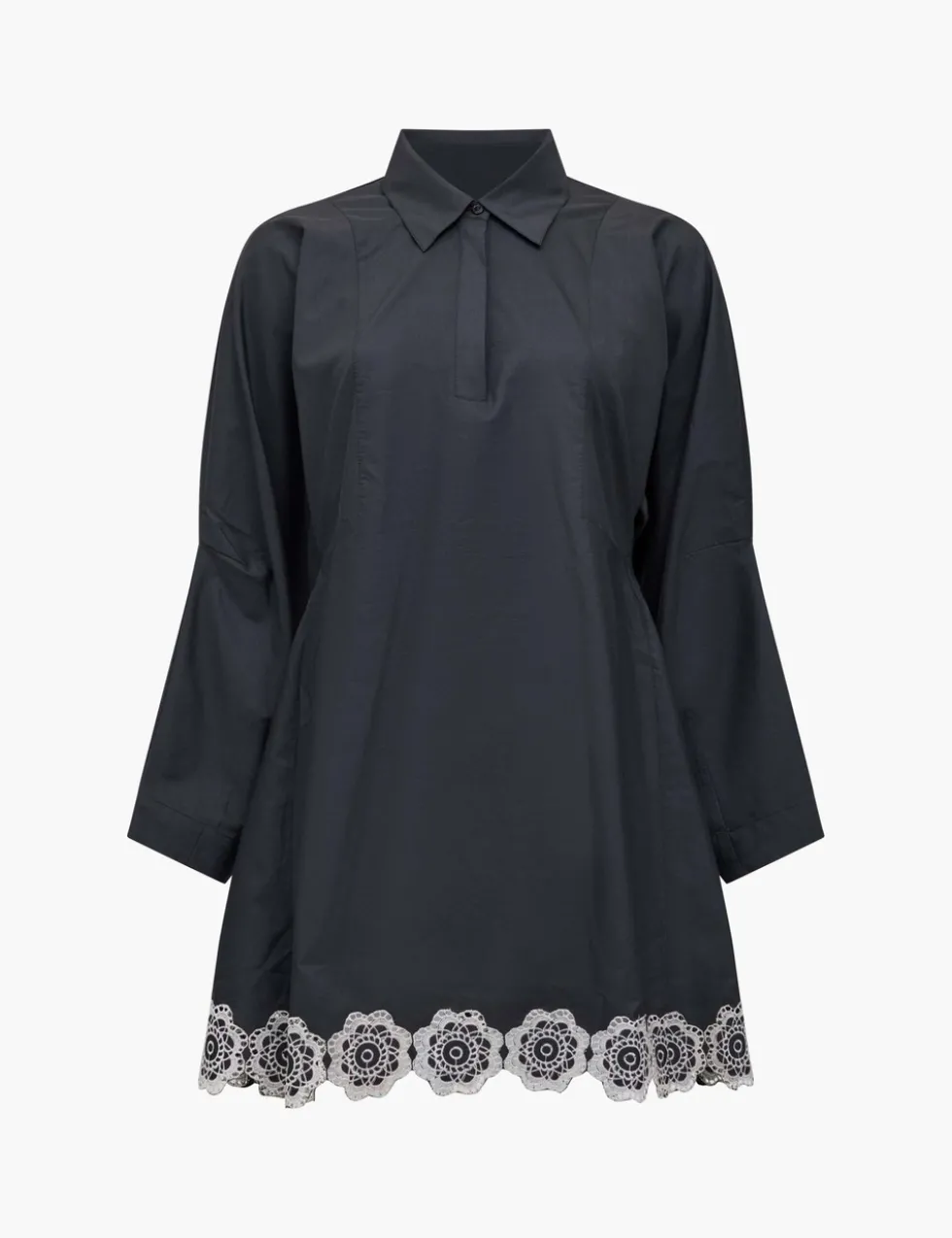 Cotton Blend Broderie Mini Shift Dress