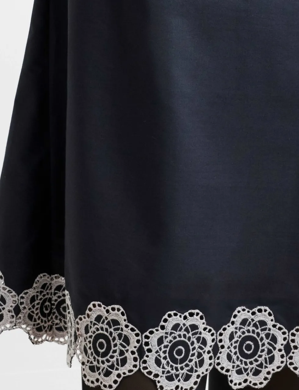 Cotton Blend Broderie Mini Shift Dress