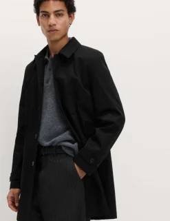 Cotton Blend Car Coat Mac