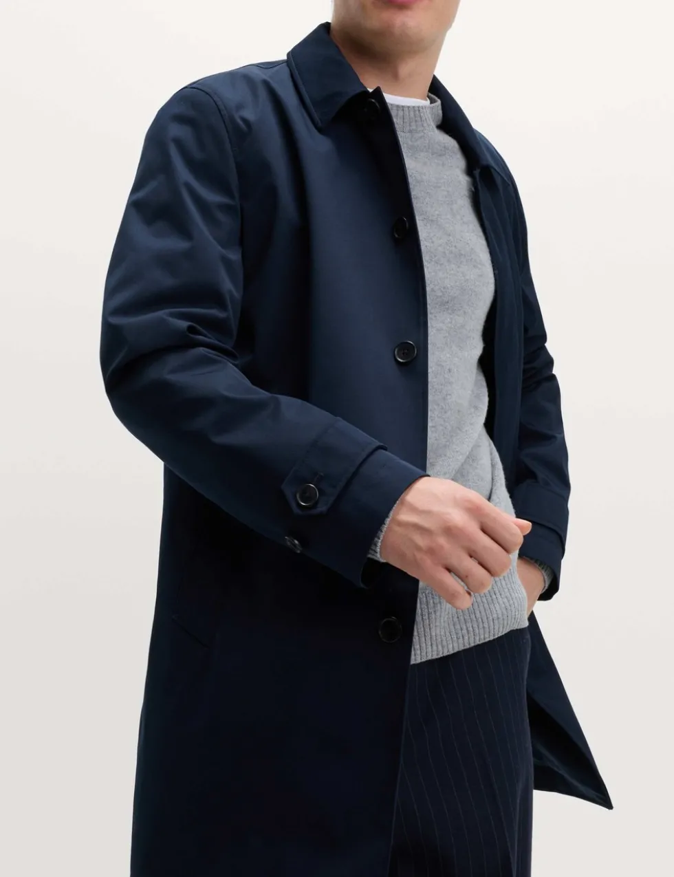 Cotton Blend Car Coat Mac