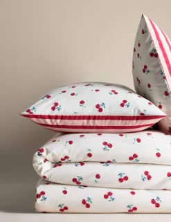 Cotton Blend Cherries Reversible Bedding Set
