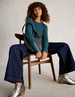 Cotton Blend Contrast Detail Jumper