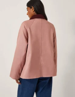 Cotton Blend Cord Collared Utility Jacket