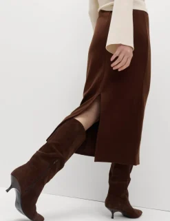 Cotton Blend Cosy Midi Pencil Skirt