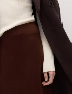 Cotton Blend Cosy Midi Pencil Skirt