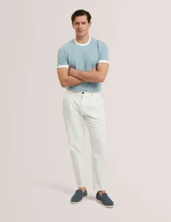 Cotton Blend Crew Neck T-Shirt