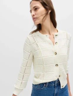 Cotton Blend Cropped Cardigan