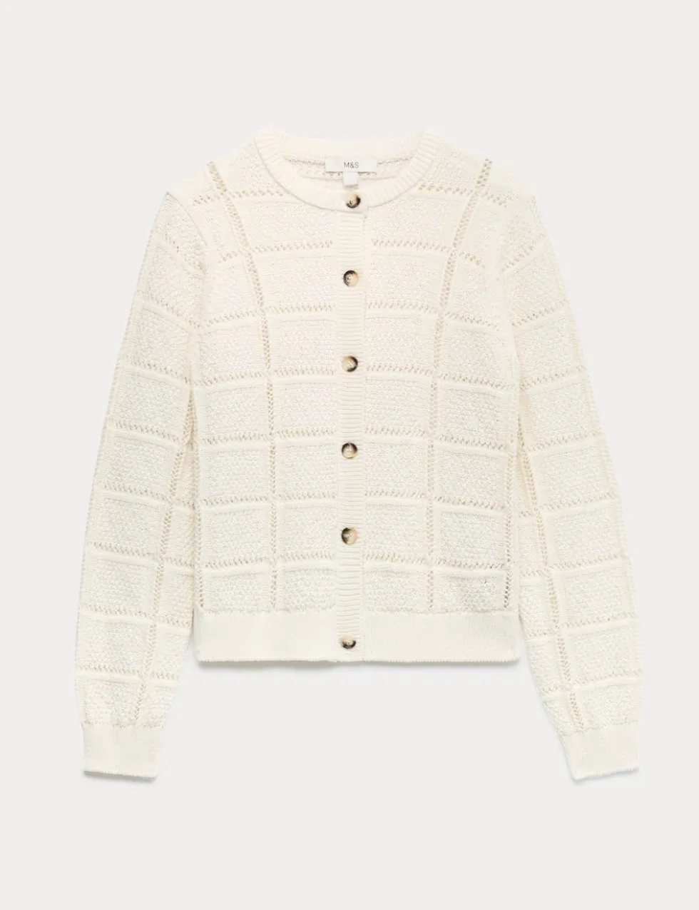 Cotton Blend Cropped Cardigan