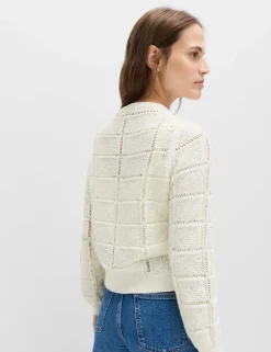 Cotton Blend Cropped Cardigan