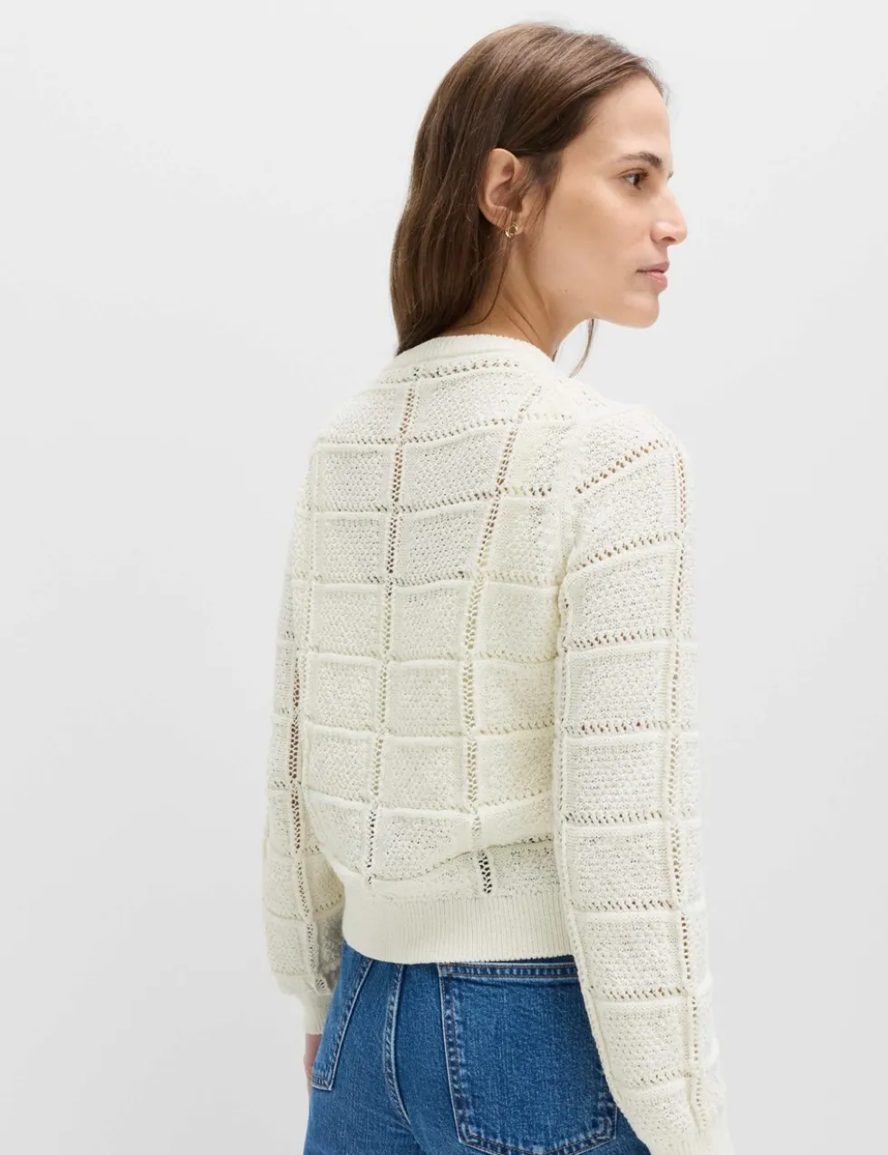 Cotton Blend Cropped Cardigan