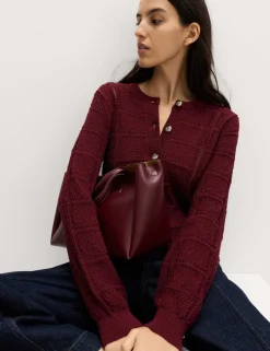 Cotton Blend Cropped Cardigan