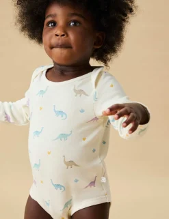 Cotton Blend Dinosaur Bodysuit (0-24 Mths)