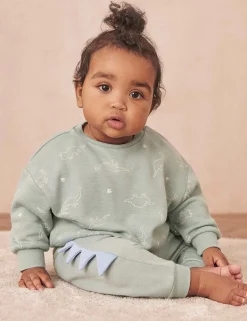 Cotton Blend Dinosaur Sweatshirt (3 Mths-5 Yrs)