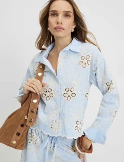 Cotton Blend Embroidered Shirt