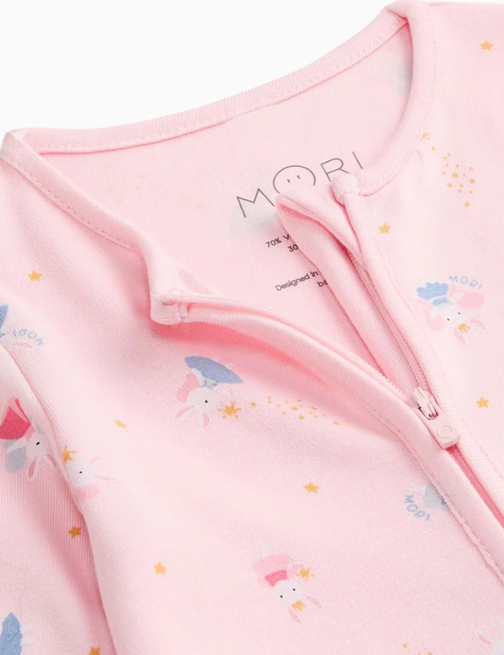 Cotton Blend Fairy Bunny Zip Sleepsuit (7lbs-3 Yrs)
